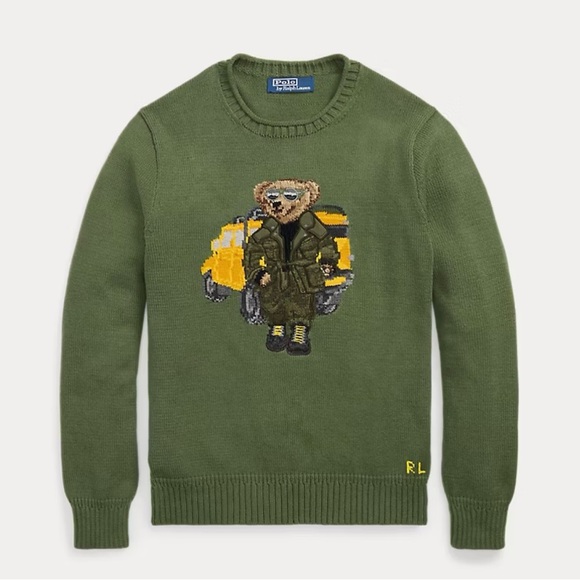 Polo Ralph Lauren Other - RARE Polo Ralph Lauren Defender Bear Military Polo Bear Roll-Neck Sweater Hummer